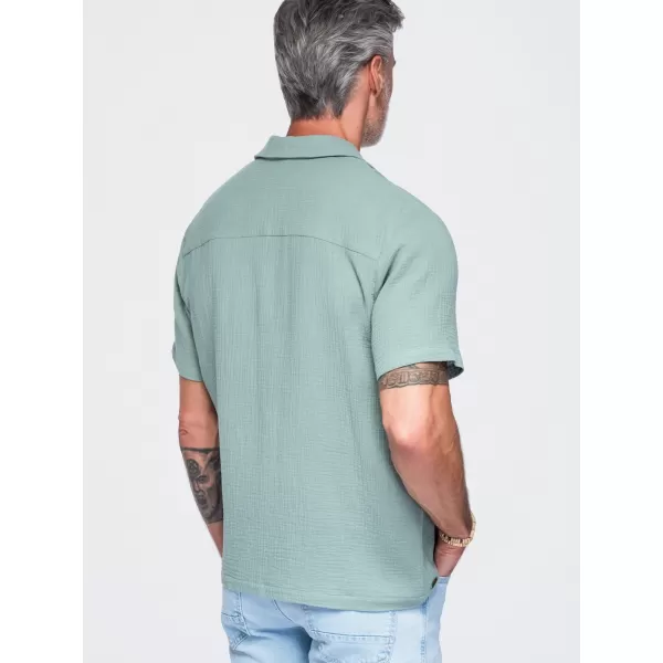  Pánska košeľa OMBRE OM-SHSS-0223 PASTEL GREEN 