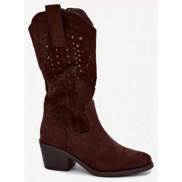  Dámske čižmy S.BARSKI HY62-8126 CHOCOLATE 