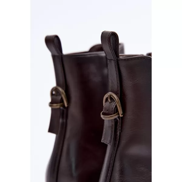  Dámske členkové topánky SERGIO LEONE BT-04 DARK BROWN 