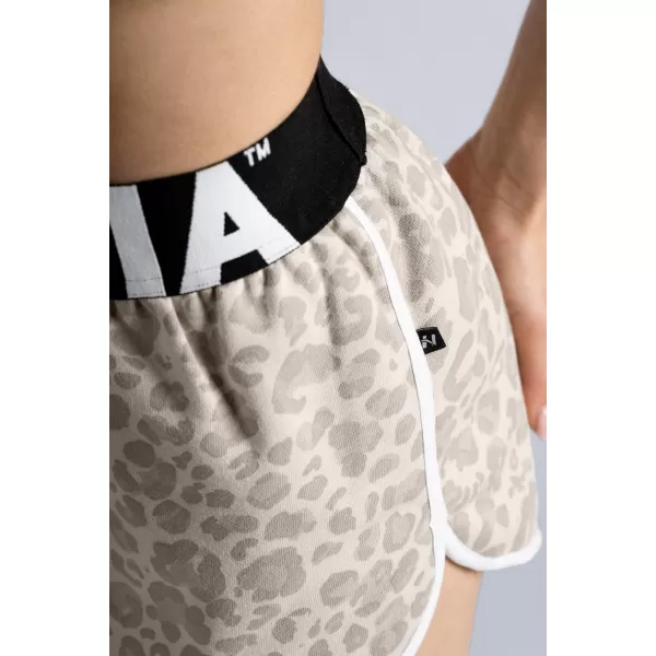  Tréningové šortky s leopardím vzorom NEBBIA PRIMAL 855 CREAM LEOPARD 