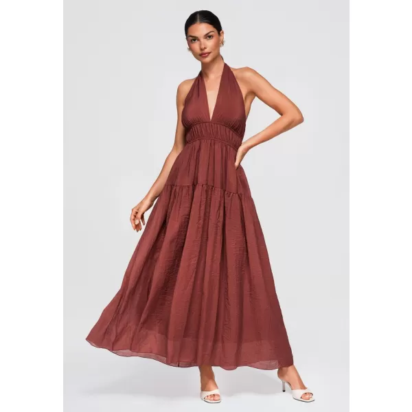  Dámske šaty OMBRE OW-DLR-E0001 BROWN 