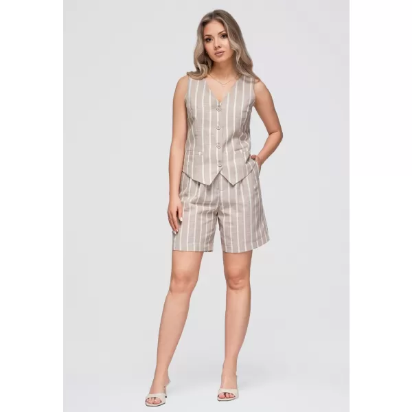  Dámske kraťasy OMBRE OW-ST-E0017 BEIGE 