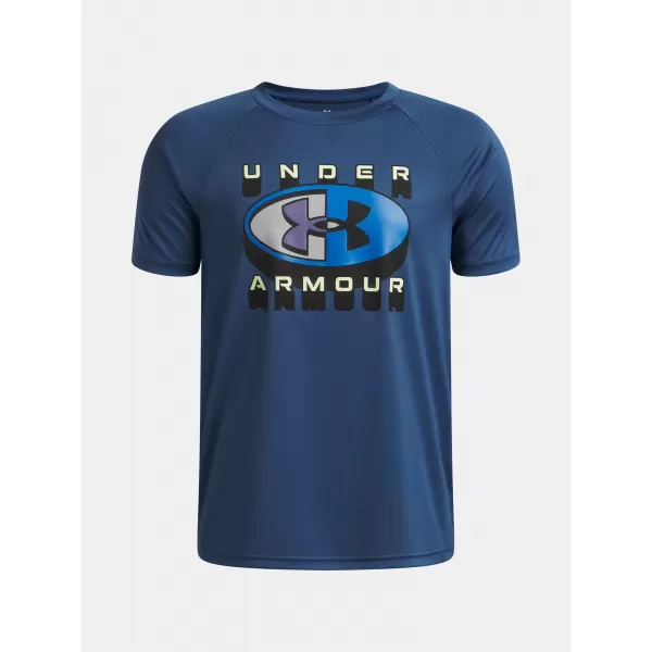 Chlapčenské tričko UNDER ARMOUR B TECH GRAPHIC SS 6009615-498 MODRÁ 