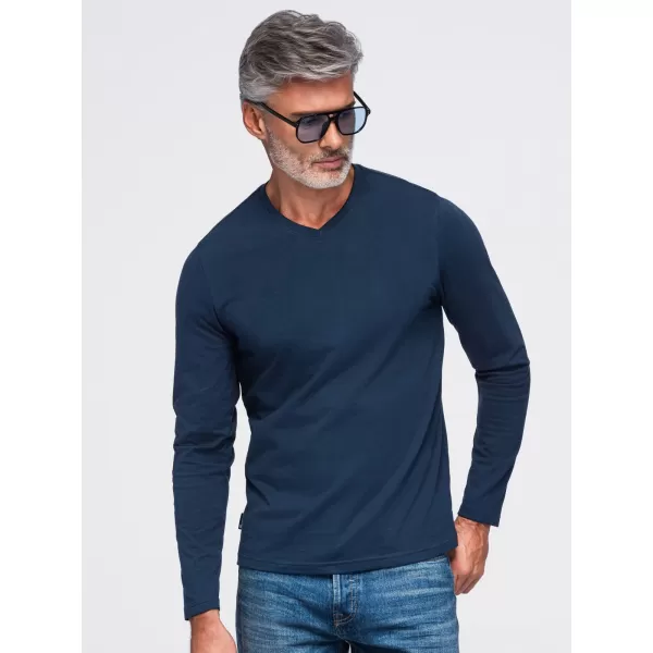  Pánske tričko OMBRE OM-LSBL-0143 NAVY BLUE 