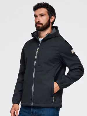 Pánska softshellová bunda OMBRE OM-JANP-0292 BLACK