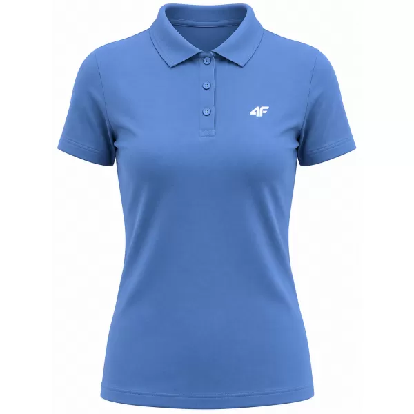  Dámske tričko s golierom 4F WMM00TPTSF0768 DENIM 