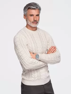 Pánsky sveter OMBRE OM-SWSW-0191 ECRU
