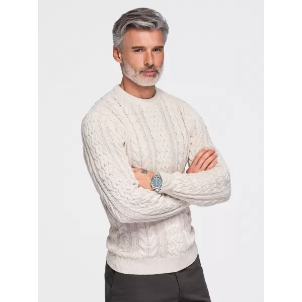  Pánsky sveter OMBRE OM-SWSW-0191 ECRU 