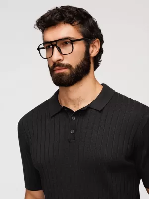 Pánske polo tričko OMBRE OM-POSS-0180 BLACK