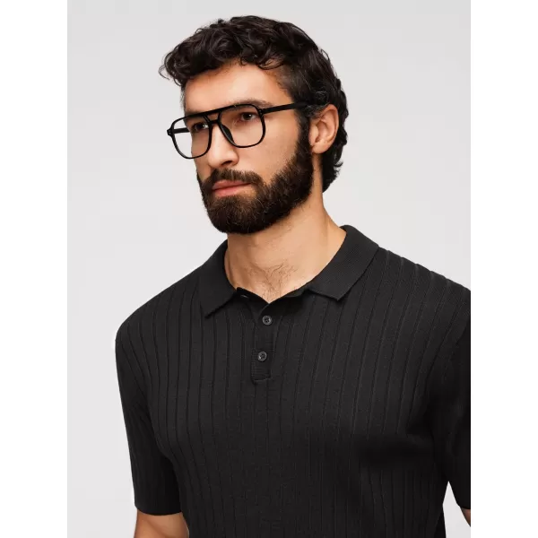  Pánske polo tričko OMBRE OM-POSS-0180 BLACK 