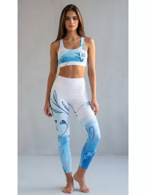 Dámske dlhé legíny premium (nové veľkosti) ALTISPORT VOJ/ALW083LEG05 BIELOMODRÁ