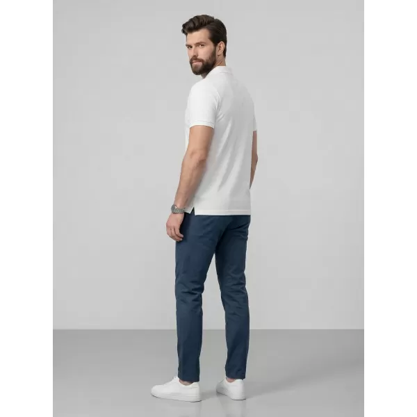  Pánske tričko s golierom 4F WMM00TPTSM0771 WHITE 