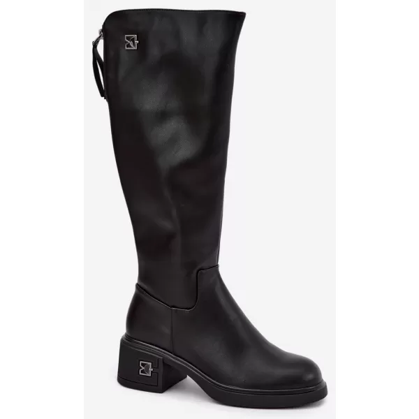  Dámske čižmy VINCEZA 67056 LEATHER BLACK 