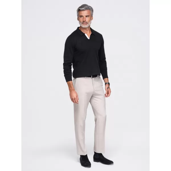  Pánske tričko s golierom OMBRE OM-POLS-0138 BLACK 