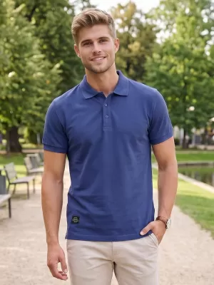 Pánske tričko s golierom ALTISPORT NP/ALMST90601 NAVY
