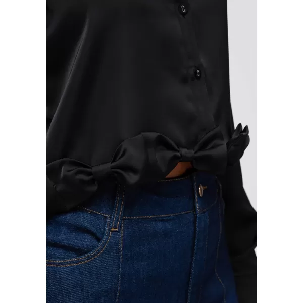  Dámska košeľa OMBRE OW-SH-E0059 BLACK 