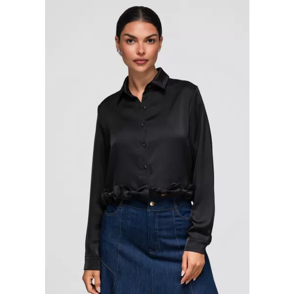  Dámska košeľa OMBRE OW-SH-E0059 BLACK 