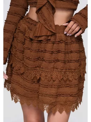 Dámska sukňa OMBRE OW-GL-E0015 LIGHT BROWN