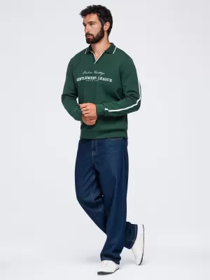 Pánska mikina OMBRE OM-SSNZ-0268 DARK GREEN