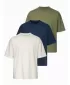 Pánske tričko OMBRE OM-TSBC-0291 OFF WHITE/PALE OLIVE/NAVY