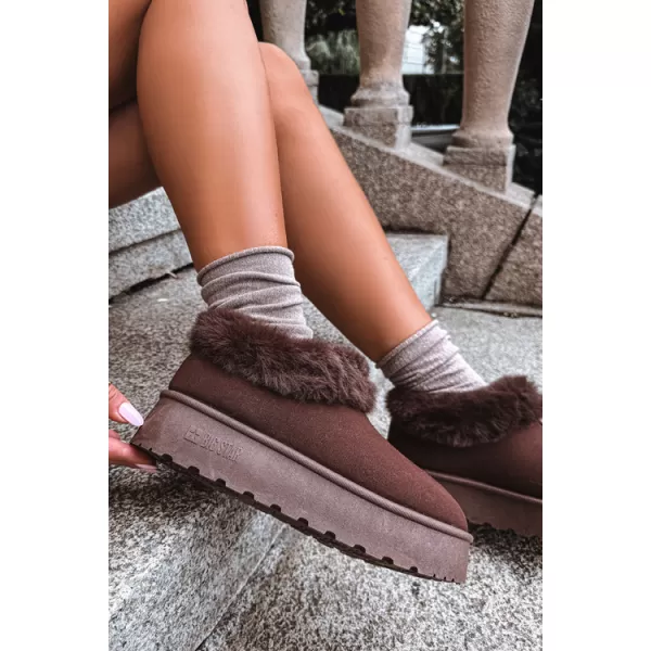  Dámske snehule BIG STAR SHOES UU274203 BROWN/BEIGE SHADOWS 