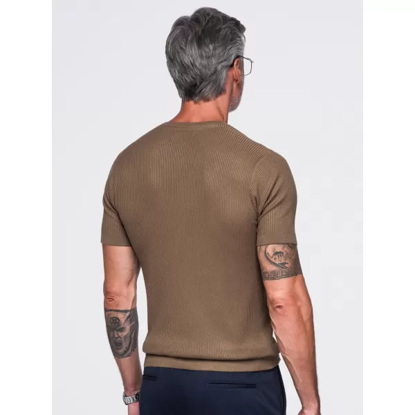  Pánske tričko OMBRE OM-TSCT-0304 LIGHT BROWN 