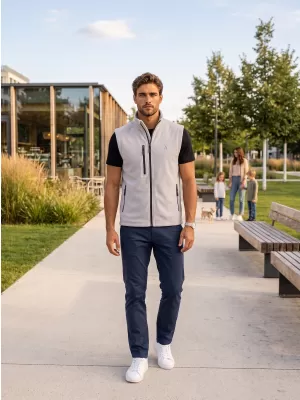 Pánska fleece vesta ALTISPORT ALM002525 SVETLO ŠEDÁ
