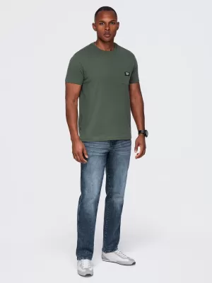 Pánske tričko OMBRE OM-TSCT-0305 DARK OLIVE