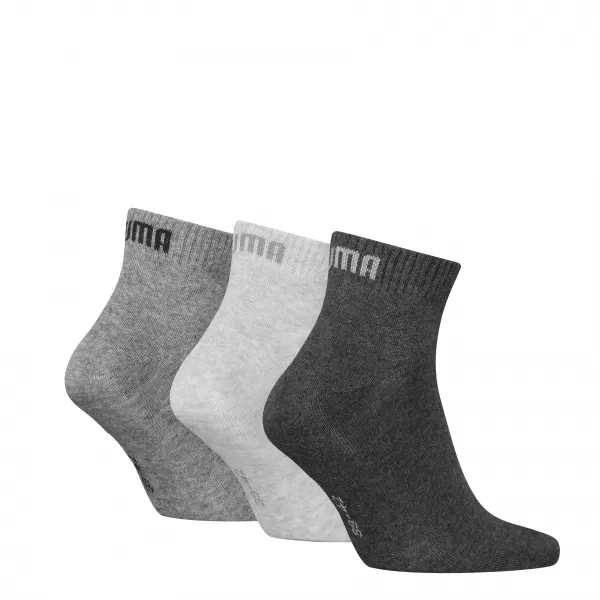  Ponožky PUMA UNISEX QUARTER PLAIN 3P 93858916 ANTHRACIT/L MEL GREY/M MEL GREY 