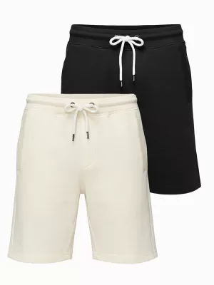 Pánsky set kraťas OMBRE Z124 BLACK/CREAM
