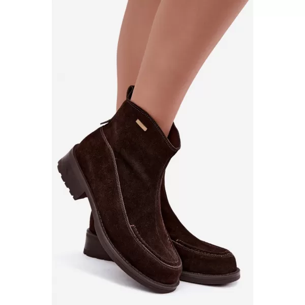 Dámske členkové topánky BIG STAR SHOES UU274602 BROWN/BEIGE SHADOWS 