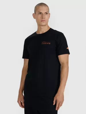 Pánske tričko 4F WAW25TTSHM2372 DEEP BLACK