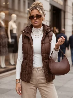 Dámska vesta DSTREET TY5975 HNEDÁ