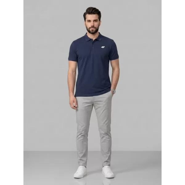  Pánske tričko s golierom 4F WMM00TPTSM0771 NAVY 