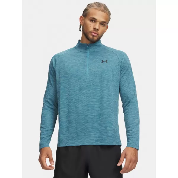  Pánske tričko UNDER ARMOUR TECH TEXTURED 1/2 ZIP 1382797-466 MODRÁ 