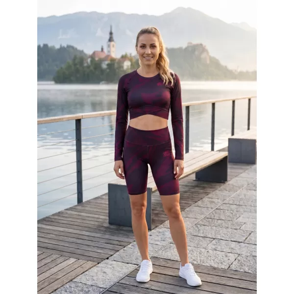  Dámske legíny nad kolená premium (nové veľkosti) ALTISPORT VOJ/ALW072LEG06 WINE-RED 