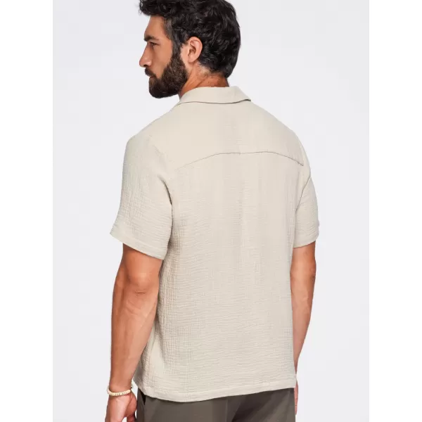  Pánska košeľa OMBRE OM-SHSS-0223 BEIGE 