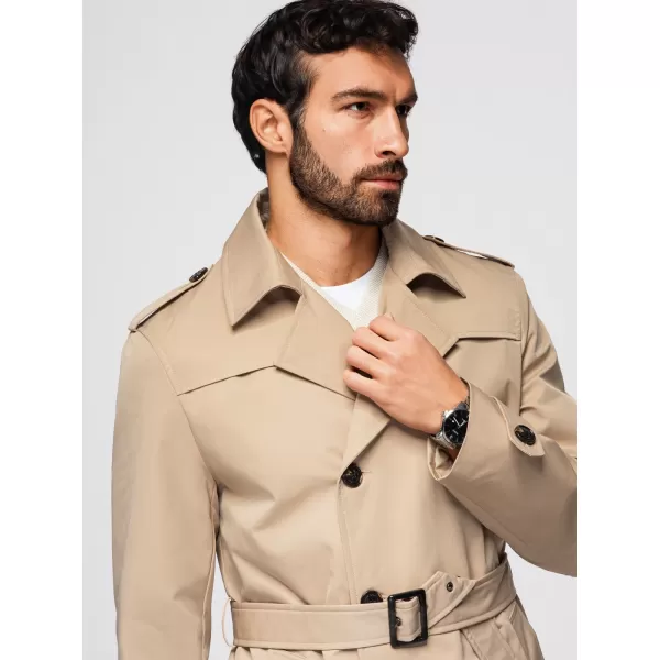  Pánsky kabát OMBRE OM-COLC-0146 BEIGE 