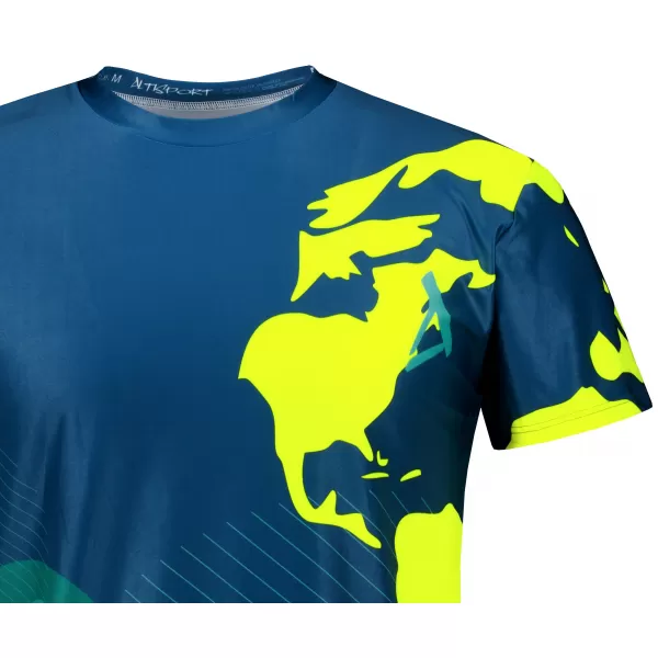  Pánske voľnočasové tričko premium ALTISPORT VOJ/ALM130TR06 NAVY-FLUO YELLOW 