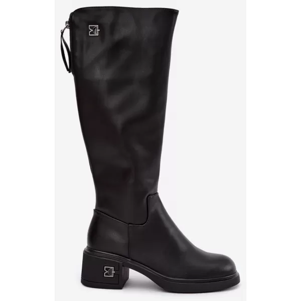  Dámske čižmy VINCEZA 67056 LEATHER BLACK 