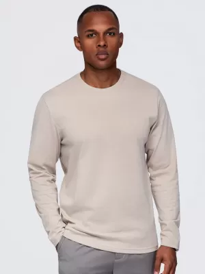 Pánske tričko OMBRE OM-LSBL-0142 BEIGE