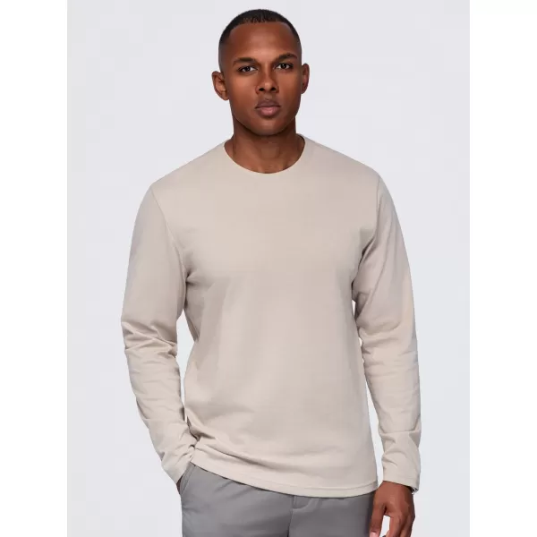  Pánske tričko OMBRE OM-LSBL-0142 BEIGE 