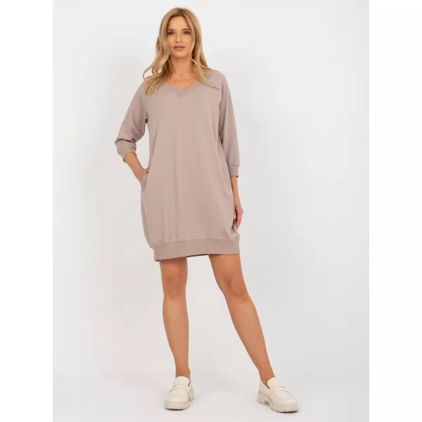  Dámske šaty BASIC FEEL GOOD RV-SK-7203.35P DARK BEIGE 