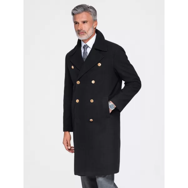  Pánsky kabát OMBRE OM-COWC-0156 BLACK 