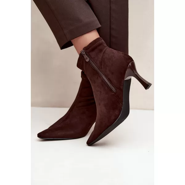  Dámske členkové topánky BOTO 7107 BROWN 