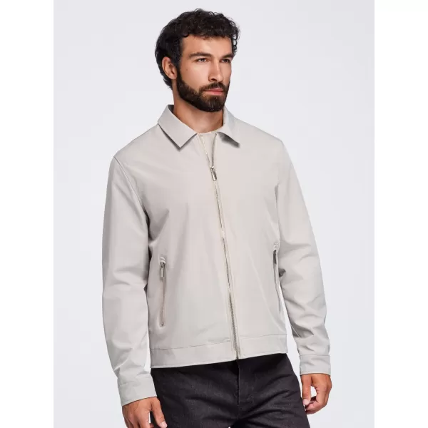  Pánska prechodná bunda OMBRE OM-JANP-0224 GREY-BEIGE 