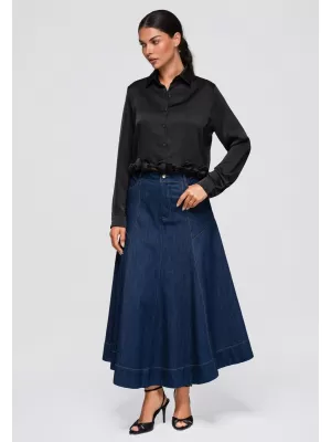 Dámska košeľa OMBRE OW-SH-E0059 BLACK