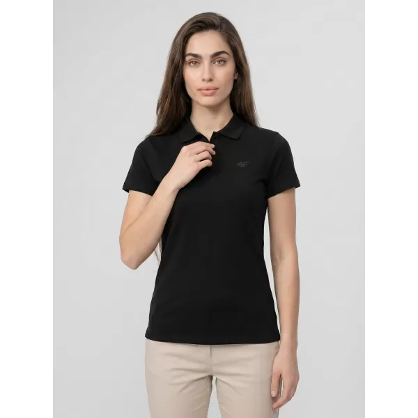  Dámske tričko s golierom 4F WMM00TPTSF0768 DEEP BLACK 