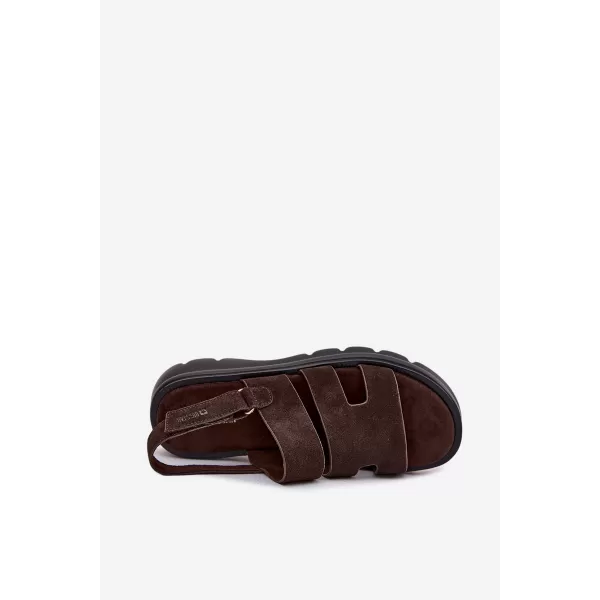  Dámske sandále BIG STAR SHOES TT274483 BROWN/BEIGE 