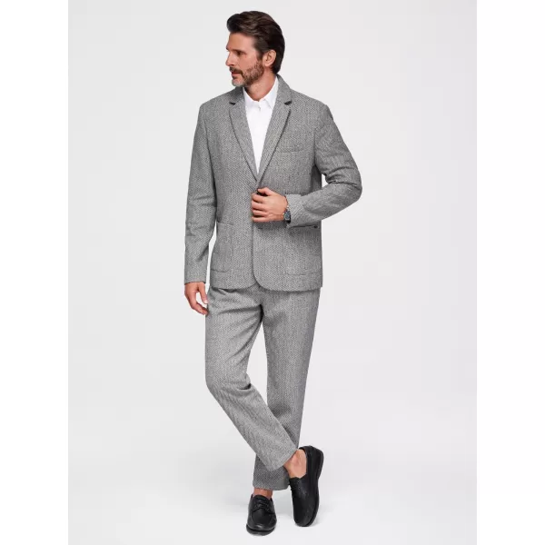  Pánske sako OMBRE OM-BLZB-0130 BROWN MELANGE 
